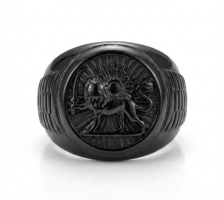 انگشتر مشکی شیر و خورشید