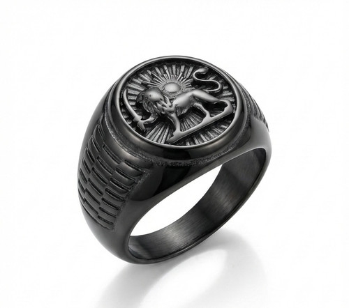 انگشتر شیر و خورشید مشکی