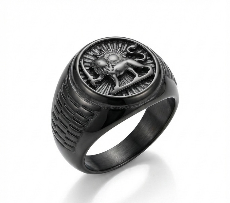 انگشتر شیر و خورشید مشکی