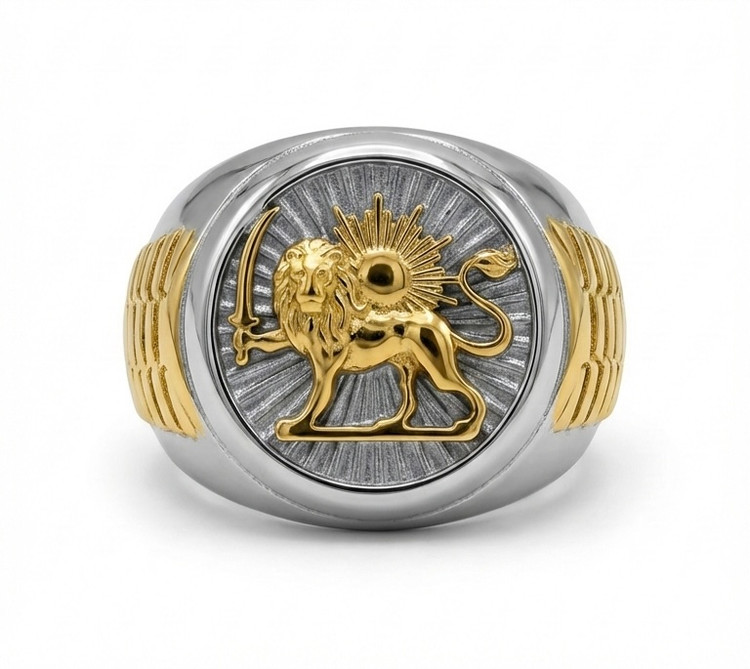 انگشتر استیل شیر وخورشید