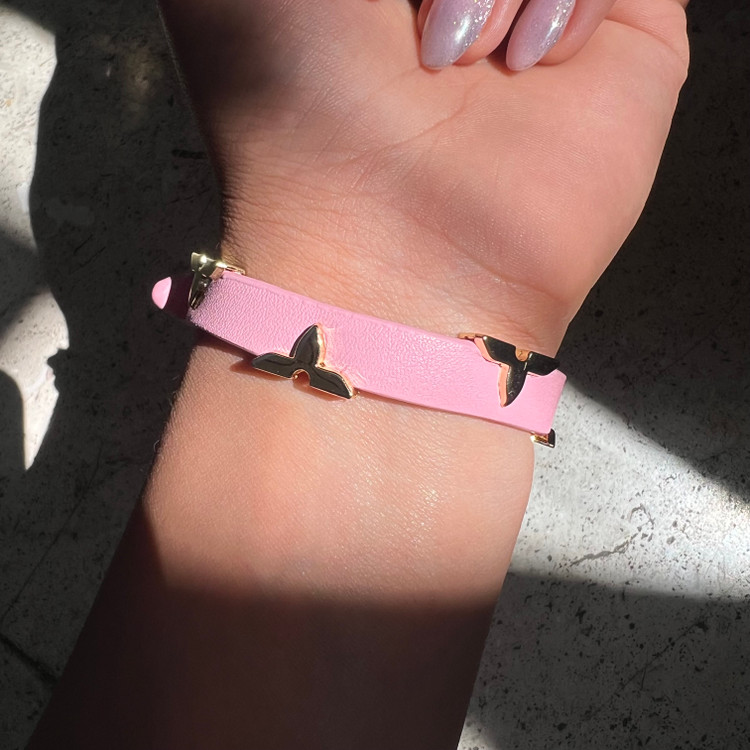 دستبند چرم لویی ویتون صورتی