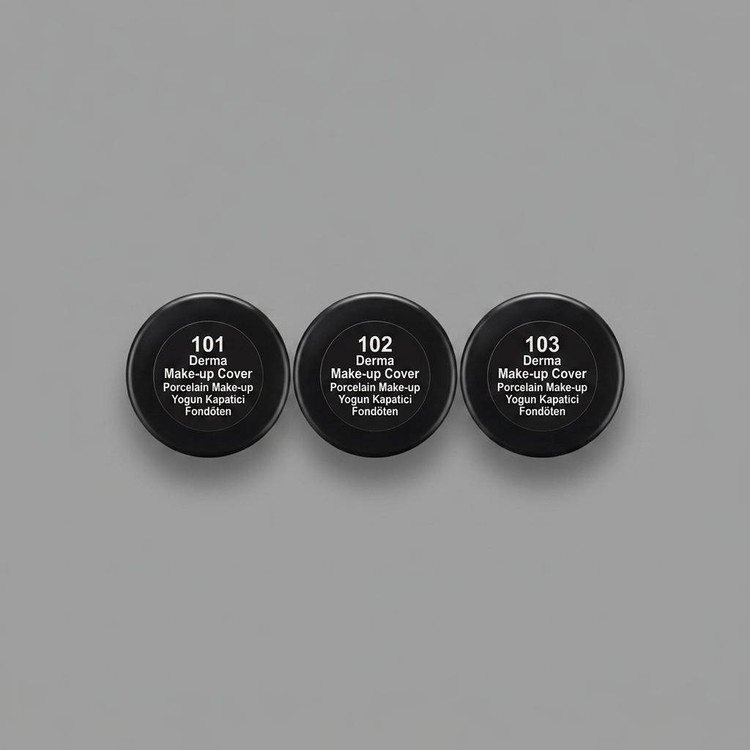 سه رنگبندی کرم پودر گابرینی Porcelain Make-Up SPF15 در کنار هم