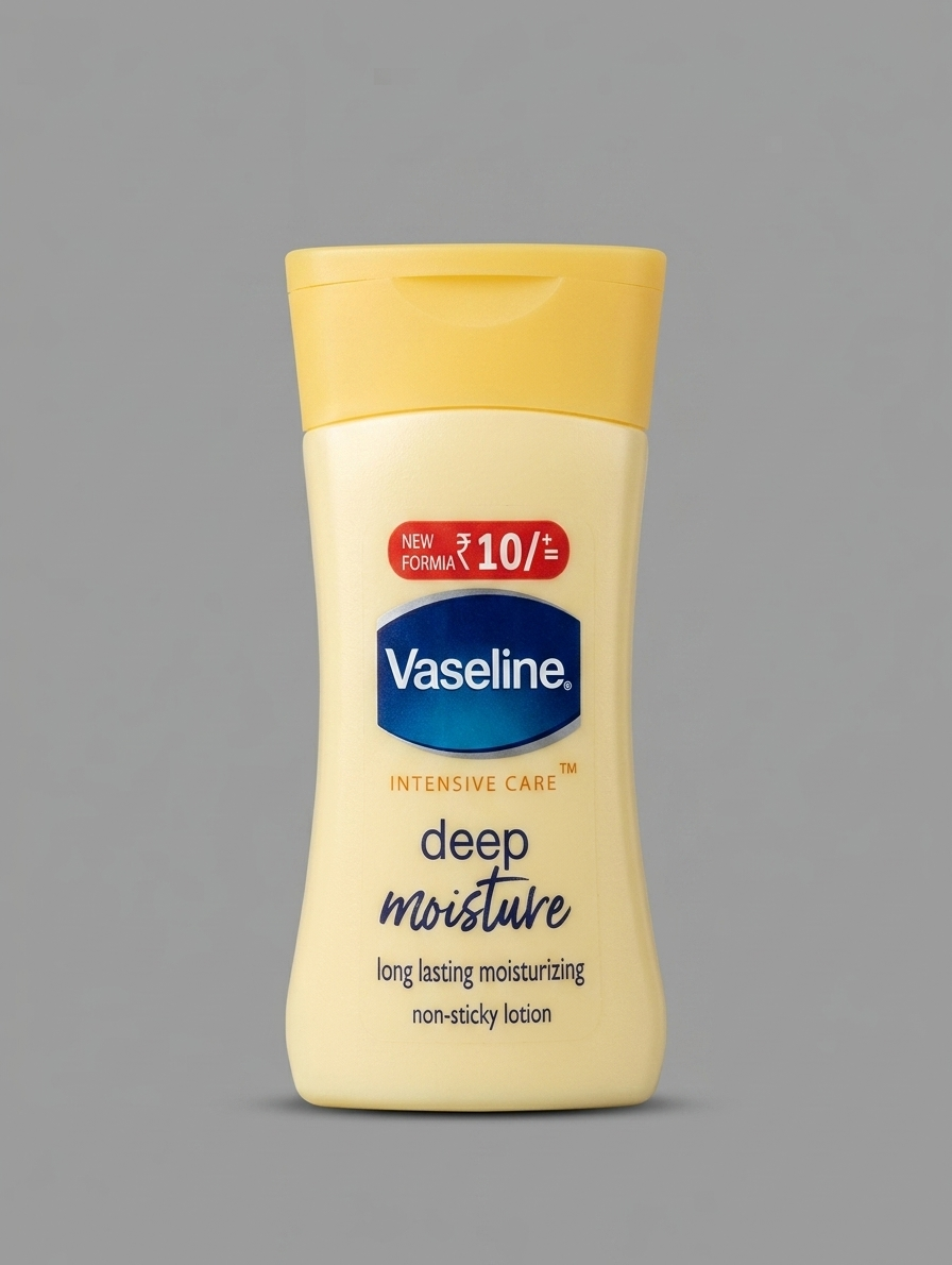 بطری لوسیون بدن مینی Intensive Care Deep Moisture با درب زرد و بدنه کرم