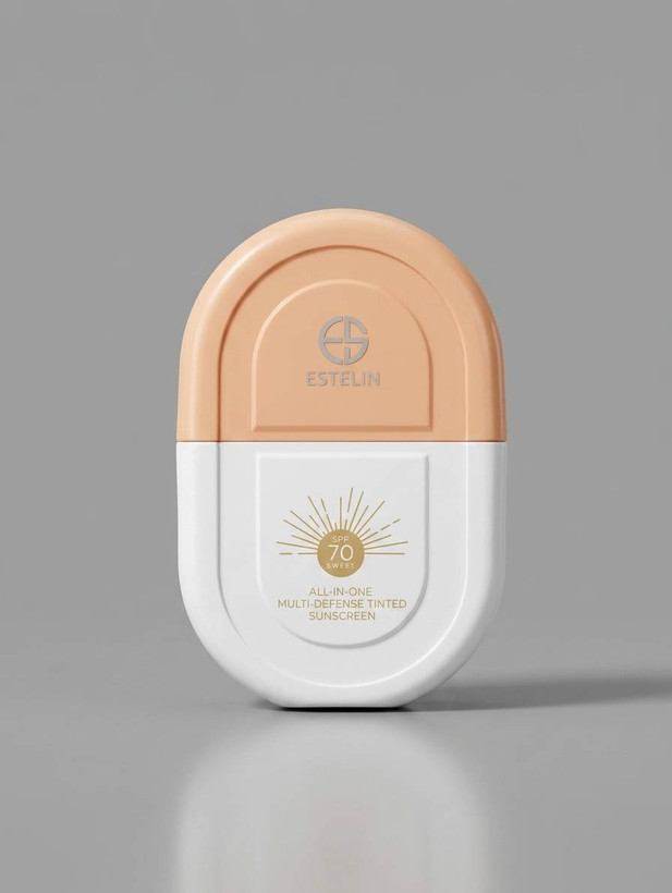 بطری ضدآفتاب رنگی استلین مدل All-in-One Multi-Defense Tinted Sunscreen