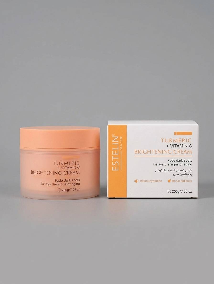 کرم روشن کننده استلین مدل Turmeric + Vitamin C Brightening Cream حجم ۲۰۰ گرم